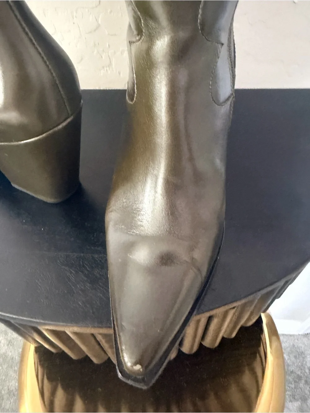Free People Olive Green Leather Over-the-Knee Boots